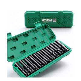 10 Peças Jogo Soquete Longo Sextavado Impacto Ryoku 8 A 24mm