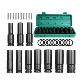 10x Jogo Chave Canhão Soquete Sextavada Longa 1/2 8-24mm