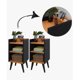 2 Criado Mudor C/ Gaveta E Prateleira Maravilho Quarto Decor