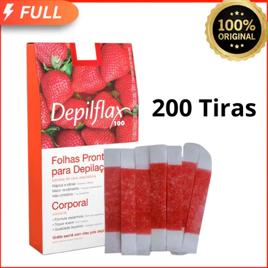 200 Tiras de Cera Depilatória Facial Morango