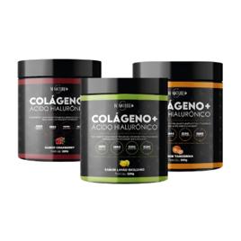 3 Colágeno Variados + Ácido Hialuronico Pele Linda Sabor Tangerina Cranbery Limão