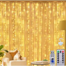 3,3m Cortina De Luz 300 Pisca Pisca Led Decoração De Natal