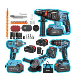 4 Em 1 Kit Ferramenta Elétrica Furadeira Impacto Brushless