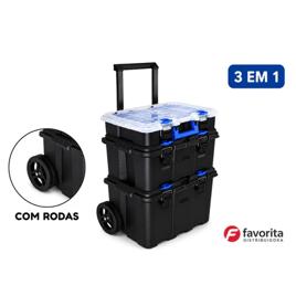 Caixa de Ferramentas Modular 3 em 1 Ultra Box com Rodas Resistente TOY 26036