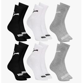6 Pares Meia Esportiva Puma Cano Médio Alto Atoalhada Academia Sport