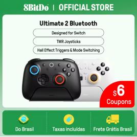 Controle Bluetooth 8BitDo Ultimate 2 para PC e Android com Dock de Carregamento