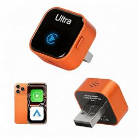 Adaptador Automotivo 2 em 1 CarPlay sem fio – Mini USB Dongle, Converte CarPlay Original