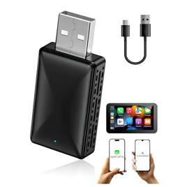 Adaptador Carplay / Android Auto Wireless Sem Fio 2 Em 1