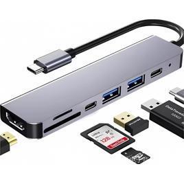 Adaptador Hub USB-C 7 em 1 com HDMI 4K e USB 3.0