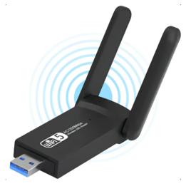 Adaptador Wifi Usb 3.0 Placa De Rede Dual Band 1300Mbps Gigabit 2 Antenas - Gurumania