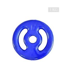 Anilha 1kg Emborrachada PVC Furo Standard Azul