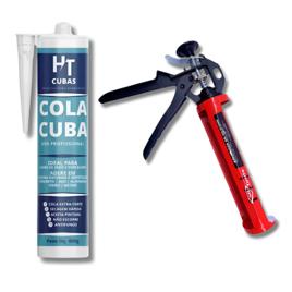 Aplicador Manual Kit Cola Fixa Cuba Pu40 Selante Silicone