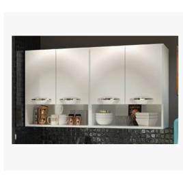 Armário de Cozinha Aéreo Branco AJL 120cm 4 Portas Modulado