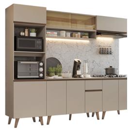 Armário de Cozinha Completa 260 cm Crema Nice Madesa