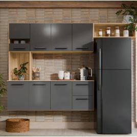 Armário de Cozinha Completo 180cm com Aéreo 7 Portas e Gavetas