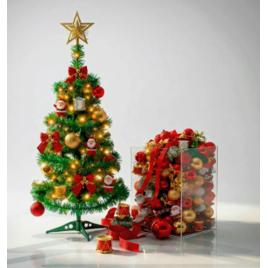 Arvore De Natal Completa Decorada 90cm Enfeites Verde Premium Sidequest