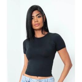 Baby Tee Feminina - Blusa Slim Fit Manga Curta Blusa de Compressão Várias Cores