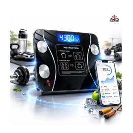 Balança Digital Bioimpedância Bluetooth Corporal Aparelho Alta Capacidade App Gratuito Para Android E IOS