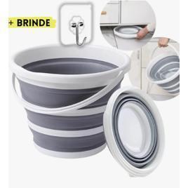 Balde Retrátil 10L Flexível Dobrável Silicone Reforçado