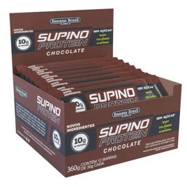 Barra De Proteína Banana Brasil Display Supino Protein Chocolate - 12 Unidades De 30G