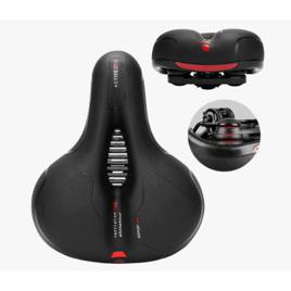 Banco Selim Bicicleta 2 Molas Largo Fita Refletiva Segurança