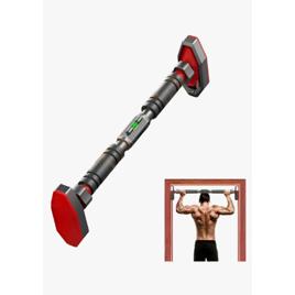 Barra Flexão Porta Ajustável 65-100cm: Musculação Fixa Preto