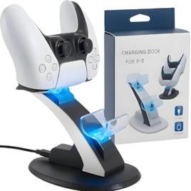 Base de Carregamento PS5 - Estação com Dock Duplo para Dois Controles com LED