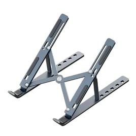 Base Suporte Para Notebook Metal Ajustável Premium Cor Chumbo