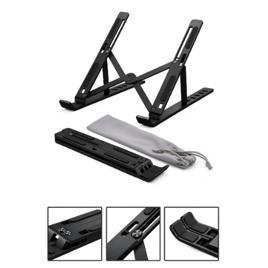 Base Suporte Para Notebook Alumínio Portátil Articulado Dobrável Tablet Laptop Mesa Davely