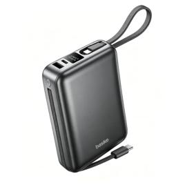 Basike Carregador Portátil, Power Bank 20000mAh com Cabos Integrados(Cinza)