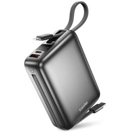 Basike Carregador Portátil, Power Bank 20000mAh com Cabos Integrados(Cinza)