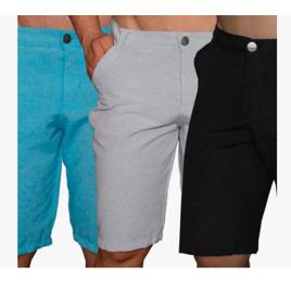Bermuda Masculina Adulto Sarja Brim Short Diversas Cores