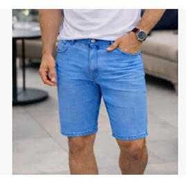 Bermuda Masculina Jeans Moderna Premium Azul Clara