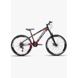 Bicicleta Aro 26 Alfameq Atake Freeride Manobras Grau e Wheeling 21 Marchas Freio Disco Alumínio
