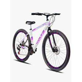 Bicicleta Aro 29 Woltz Ltz 21 Marchas Freios Mecânicos Branco E Roxo 17