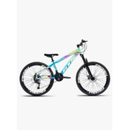 Bicicleta De Grau Gts Predador 21v Aro 26 Disco Mecânico Cor Azul/Verde Tamanho Do Quadro 13