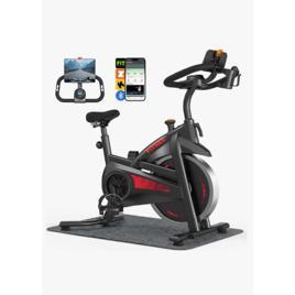 Bicicleta Ergométrica Spinning Profissional Inércia 12kg + Tapete, Adequado Para Pessoas Com Até 150kg