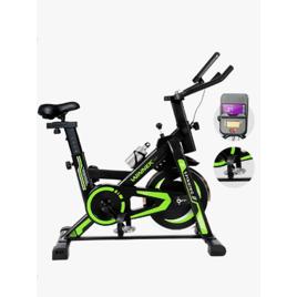 Bicicleta Ergométrica Spinning Com Roda De Inércia De 13kg Winnek Fitness Preto Verde