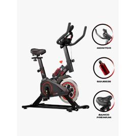 Bicicleta Spinning LTX Fit LT311S Preto 100kg Aço Carbono + Squeeze