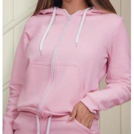 Blusa De Moletom Zíper Flanelada Unissex Blusa De Frio Capuz