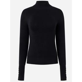 Blusa em Tricô com Manga Longa e Gola Alta Preto