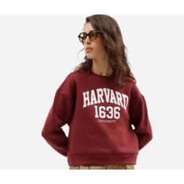 blusão feminino de moletom harvard vinho
