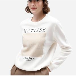 blusão feminino de moletom matisse off white