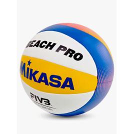 Bola De Volei De Praia BV550C-WYBR Pu Costurado Branco Amarelo E Azul MIKASA