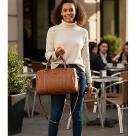 Bolsa Feminina Colcci Caramelo Bowling Jaquard