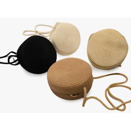 Bolsa Feminina Palha Transversal Redonda Praia Casual Verão
