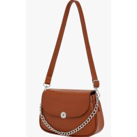Bolsa Feminina Pequena em Couro Sintético com Alça Transversal Removível e Ajustável