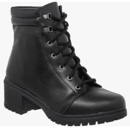 Bota Coturno Feminina Cano Curto Tratorada Salto Confortável