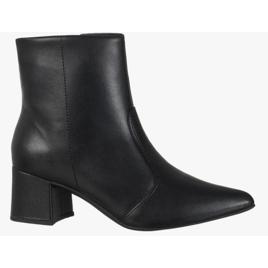 Bota Feminina Bico Fino Cano Curto Salto Clássica Elegante