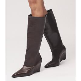 Bota feminina salto anabela cano médio